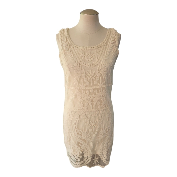 Express White Lace Overlay Slip Dress Women’s Small Knee Length Cocktail - Picture 1 of 9